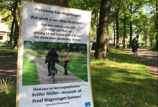 400 Fietsers doen mee aan belevingsonderzoek van de fietsroute tussen Ede en Wageningen